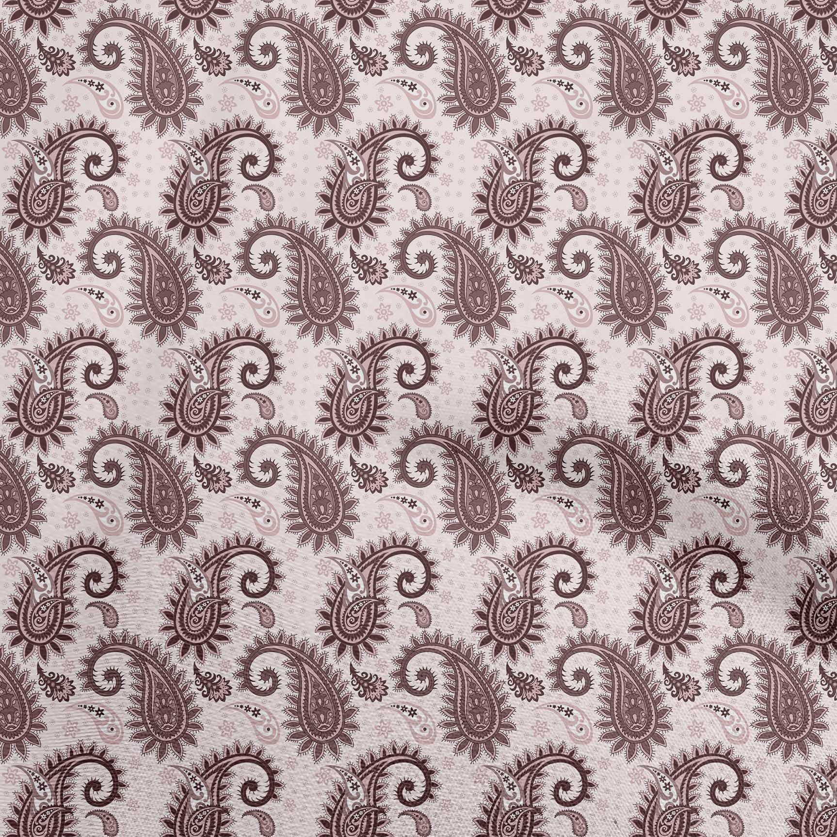 Premium Cotton Silk Blend Brown Paisley Fabric for Sewing - 42 Inch Wide by The Yard | DIY Clothing, Dresses, Scarves & Home Decor Projects