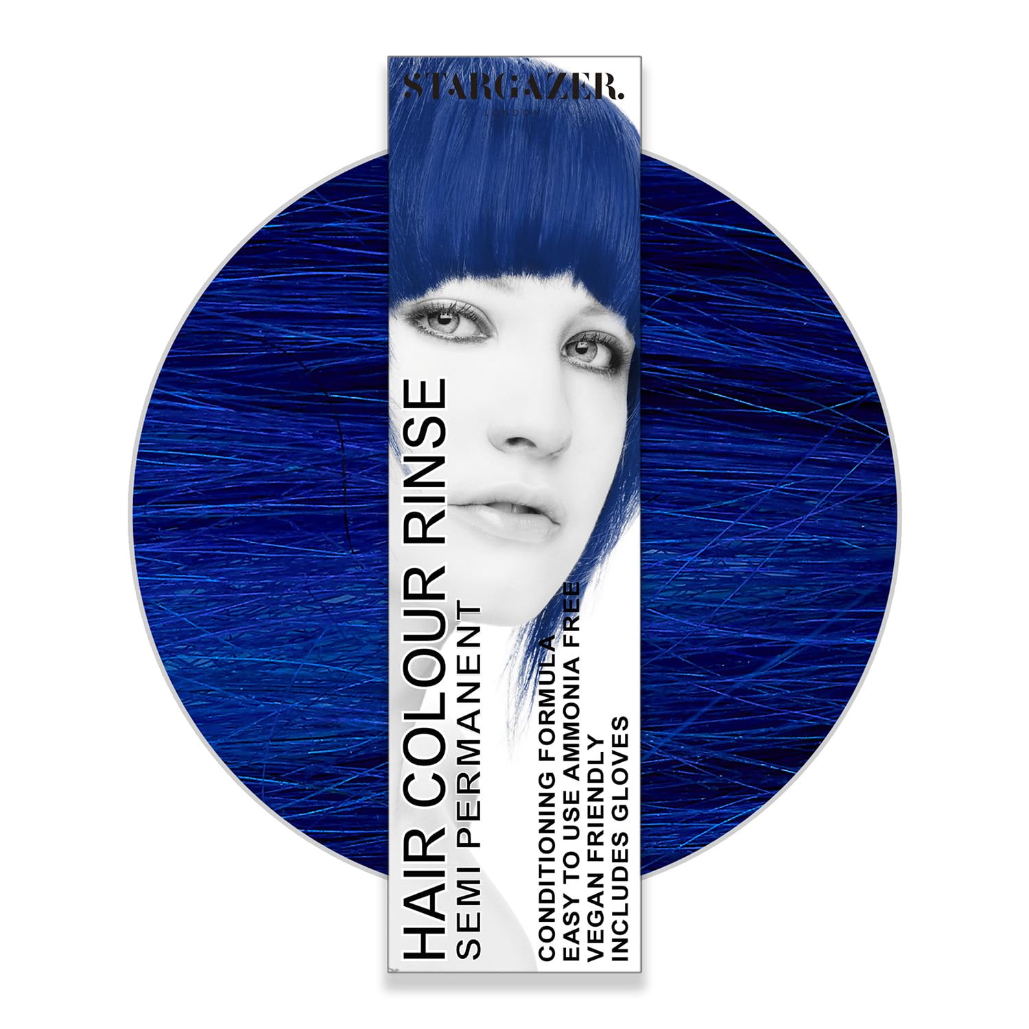 StarGazer Semi-Permanent Hair Dye - Ammonia-Free Royal Blue Hair Color with Gloves | Vegan & Cruelty-Free Hair Color for Vibrant DIY Coloring at Home
