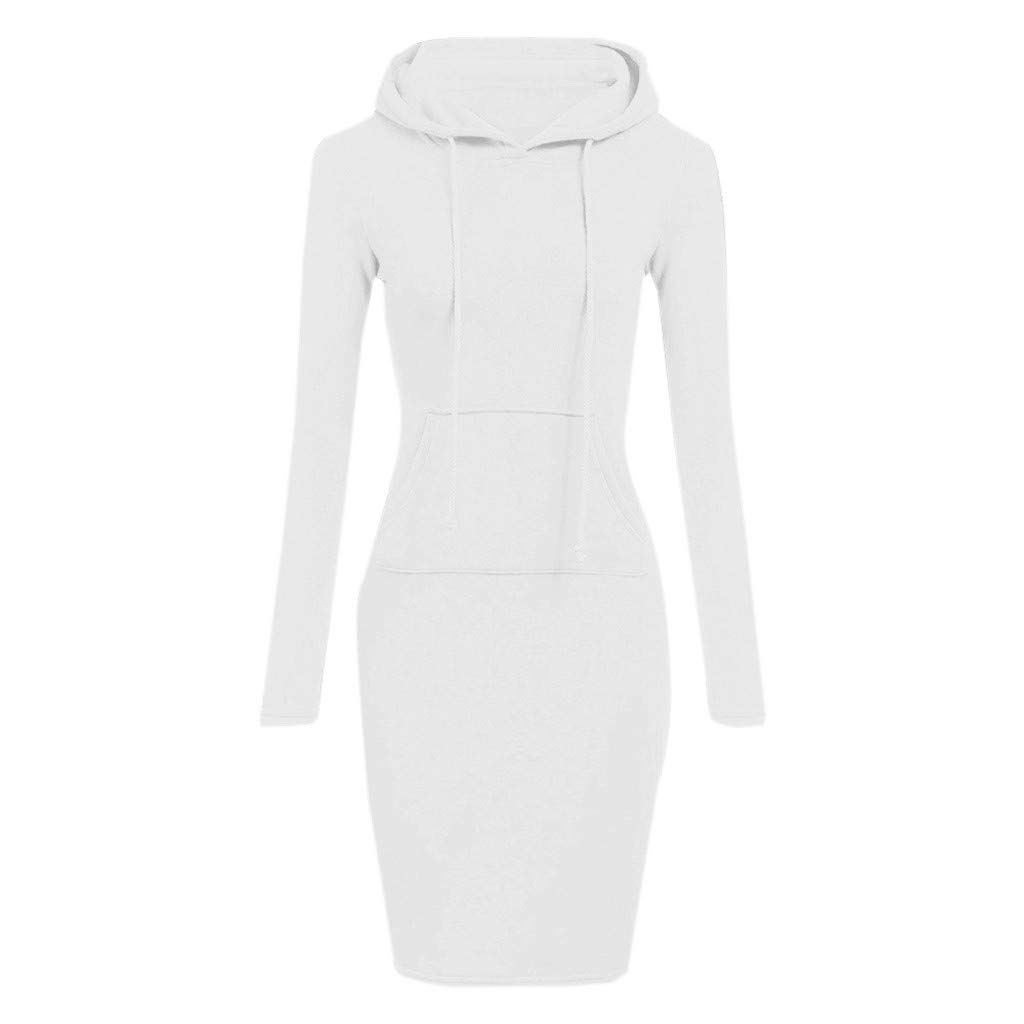 Women's Hooded Long Sleeve Sweater Dress - Solid Color Casual Strapless Maxi Dress for Fall & Winter | Perfect for Office, Date Night, and Holiday Parties