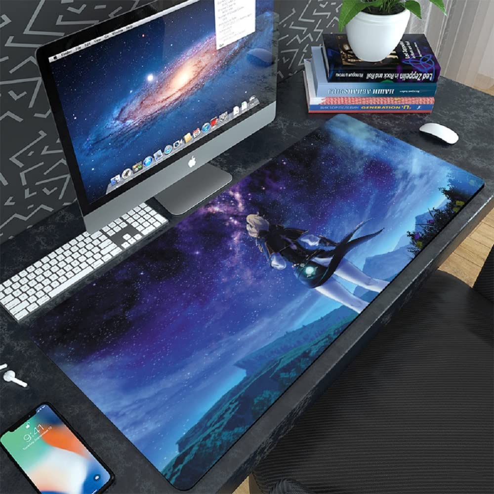 Genshin Impact Mouse Pad - Anime Gaming Mouse Mat with Non-Slip Rubber Base, Soft Fabric Surface & Anti-Static for PC Computer - Perfect for Gaming, Office & Home Use (A2 Size)
