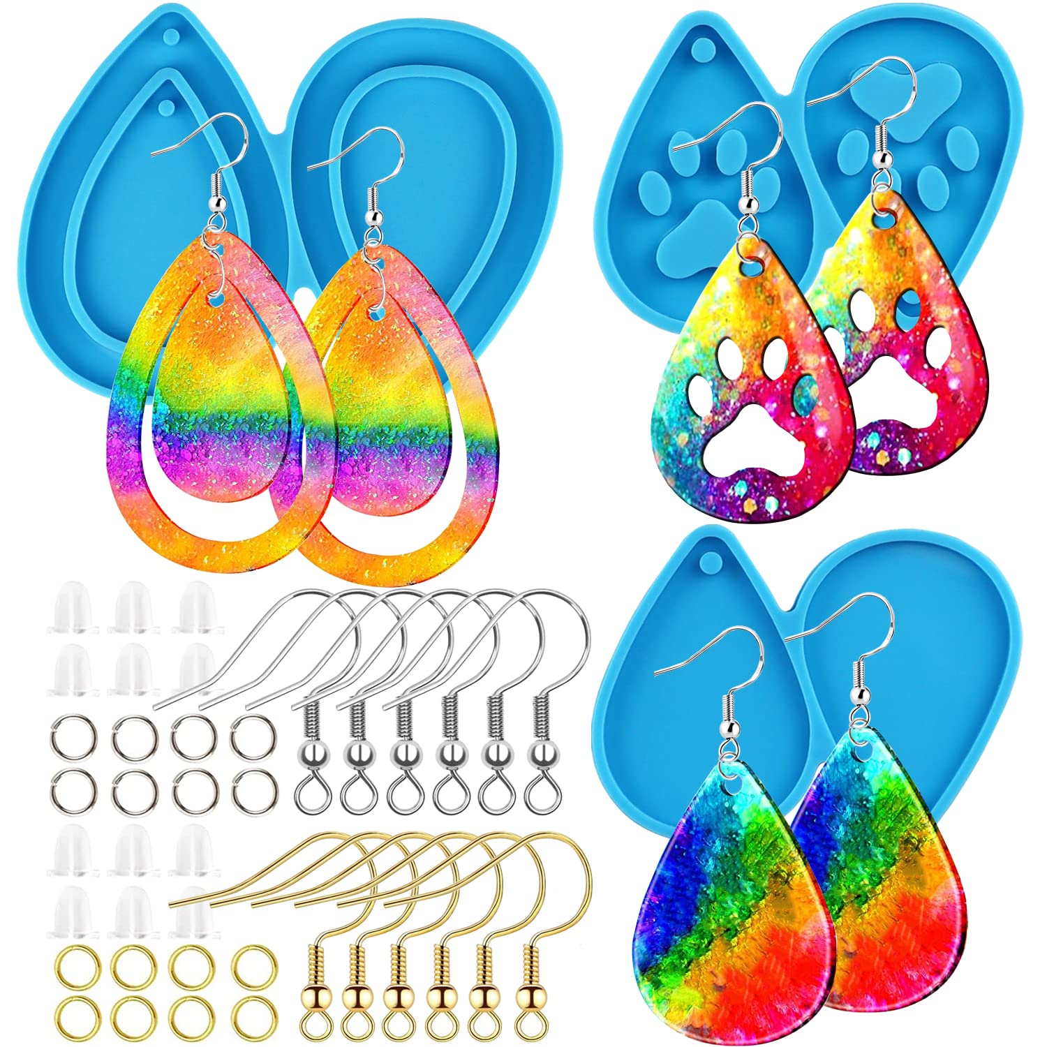 323 Pcs Resin Jewelry Making Kit - Complete DIY Earring Molds Set with Resin Casting Supplies, Earring Hooks & Accessories for Handmade Resin Earrings, Pendants & Charms - Perfect for Crafting, Gifts & Home Decor