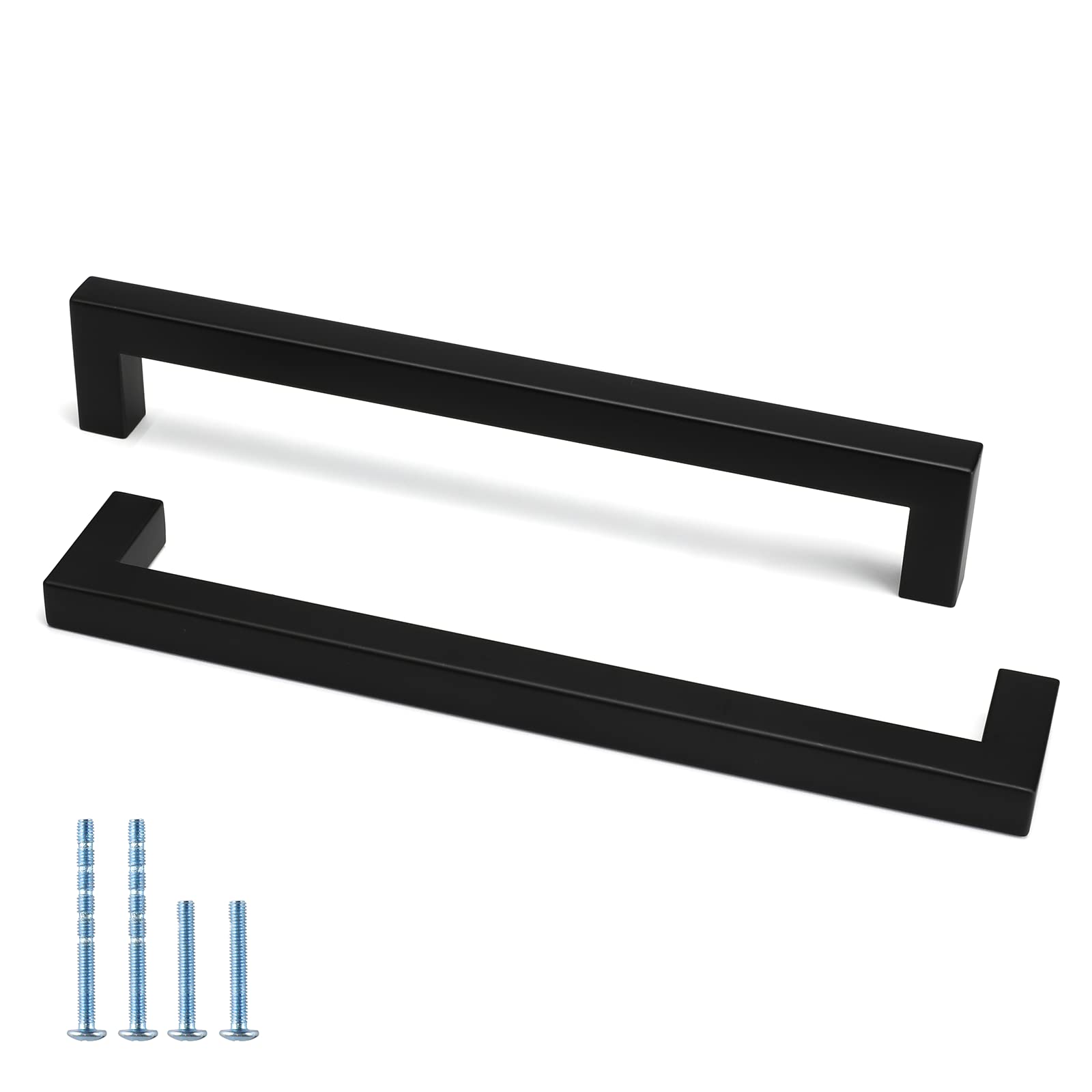GoldenWarm 15 Pack Black Matte Cabinet Pulls - LSJ12BK192 Drawer Handles for Kitchen Cabinets, Dressers & Cupboards | Durable Door Handles for Home & Office Furniture Upgrade