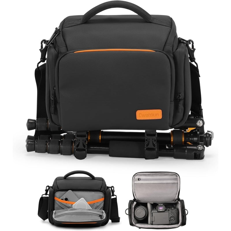 Waterproof Single Shoulder Crossbody Camera Bag with Tripod Holder - Perfect for Travel, Hiking & Outdoor Photography