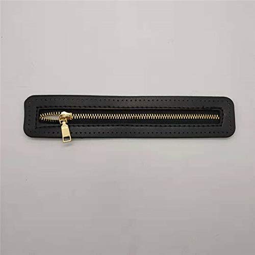 Xuccus 1PCS DIY Custom PU Leather Zipper for Woven Bags - Black Zipper Accessories for Sewing, Clothing & Handmade Crafts - Perfect for DIY Projects, Fashion Design & Bag Making