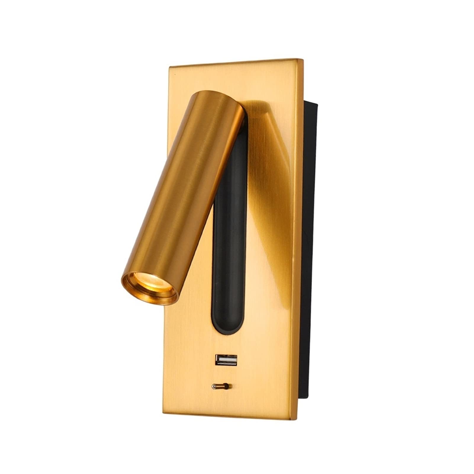 USB LED Wall Lamp - 3W Spot Reading Light for Bedroom, Headboard & Night Book Reading - Gold Warm White Bedside Light with Toggle Switch | Perfect for Bedroom, Nursery, Dorm & Cozy Reading Nooks