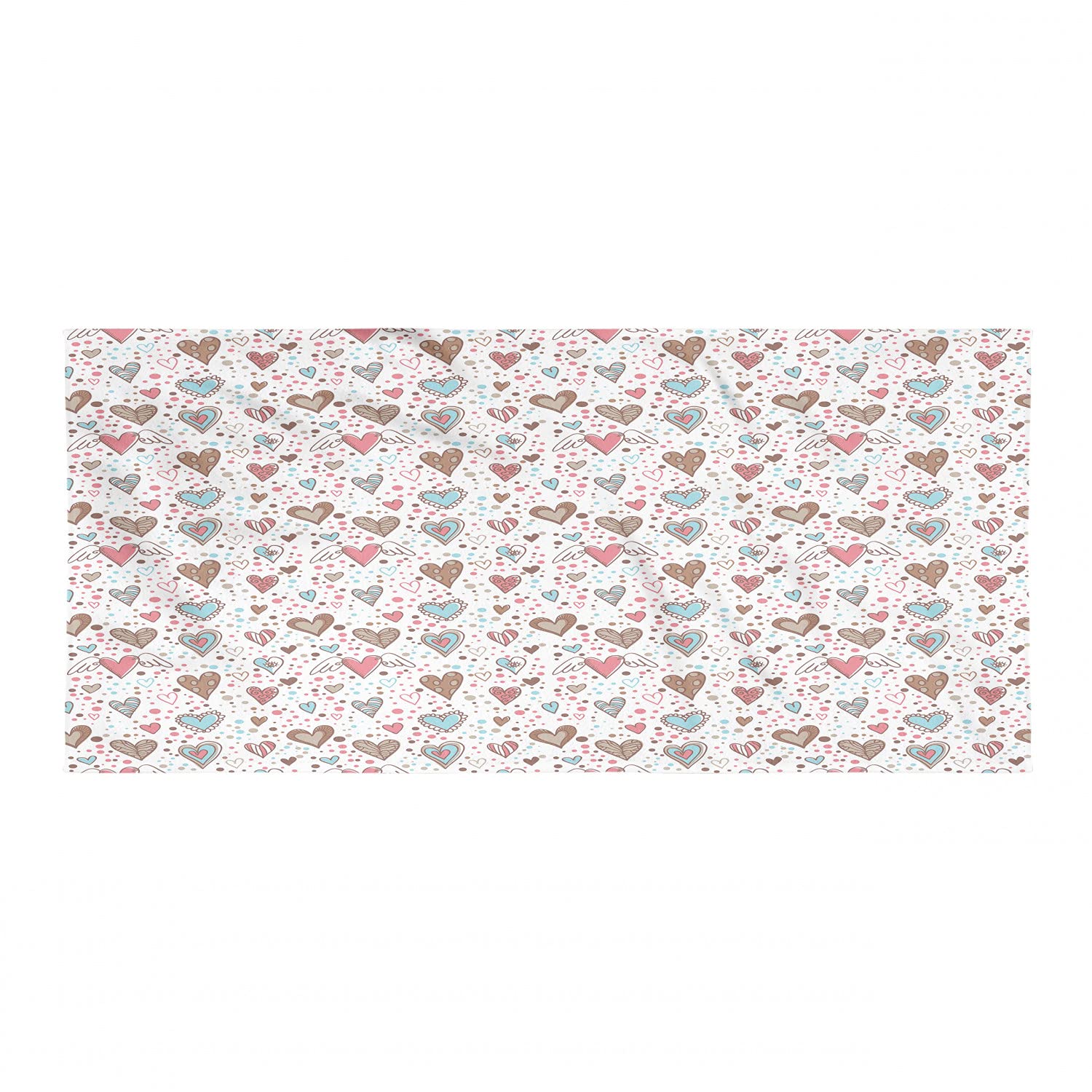 Ambesonne Love Hiking Towel - Quick Dry Soft Lightweight Microfiber Camping Towel with Heart Patterns, Perfect for Backpacking, Sports & Outdoor Adventures