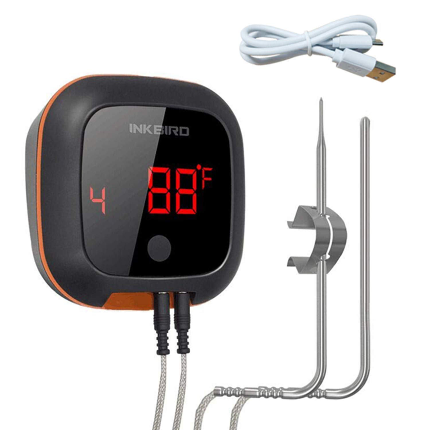 **Inkbird Bluetooth Grill BBQ Meat Thermometer with Dual Probes – Digital Wireless Cooking Thermometer with Timer & Alarm, 150 ft Range – Perfect for Smoker, Oven, Drum, Kitchen, and Outdoor BBQ**    *(Use Cases: Ideal for grilling, smoking, roasting, baking, and sous vide cooking to ensure perfectly cooked meats every time.)*
