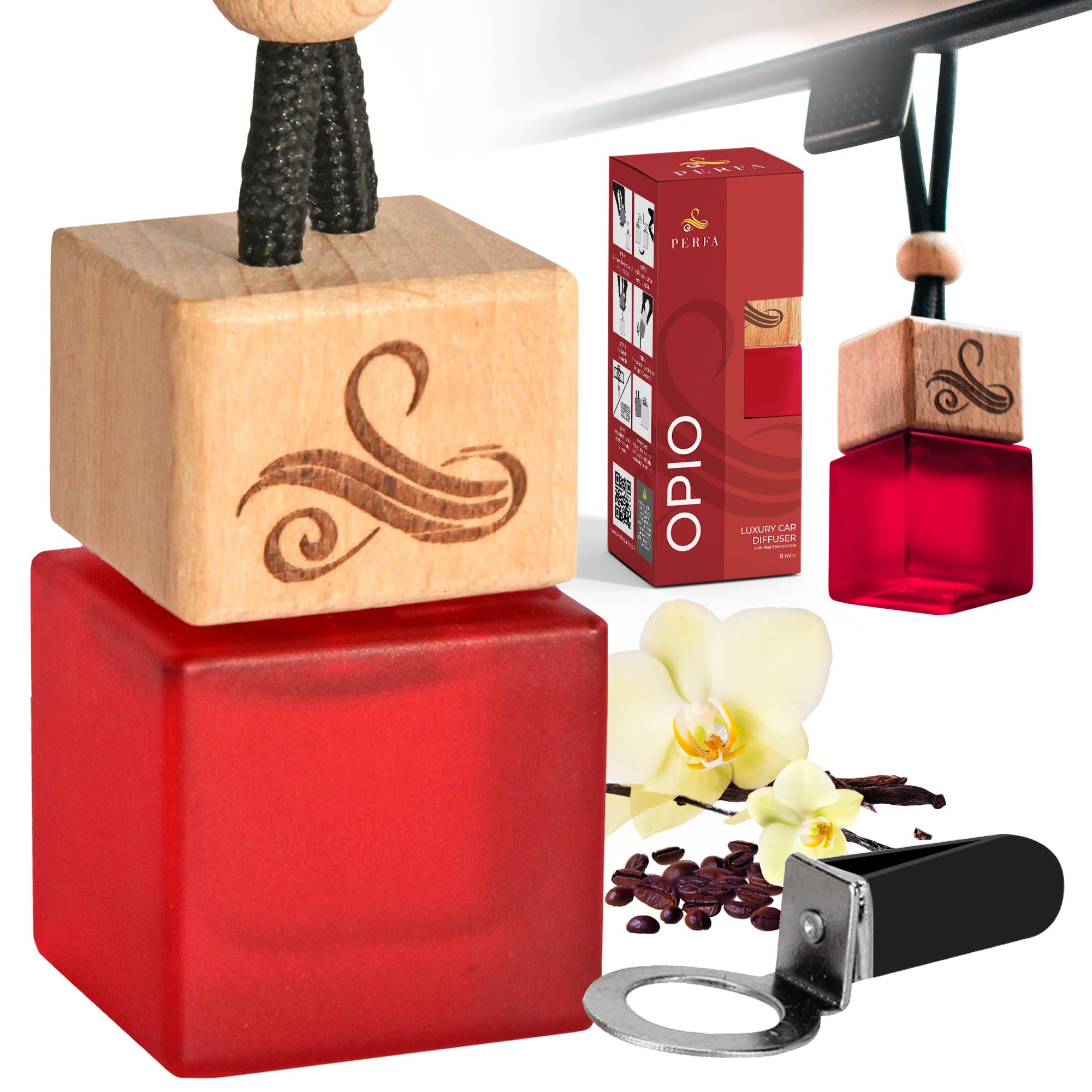 Black Opium Car Air Freshener for Women - Luxury Perfume Style Vent Clip Scent Diffuser | Strong Long-Lasting Fragrance | Car Accessories & Gifts for Her | Perfect for Daily Commute, Road Trips & Office Use