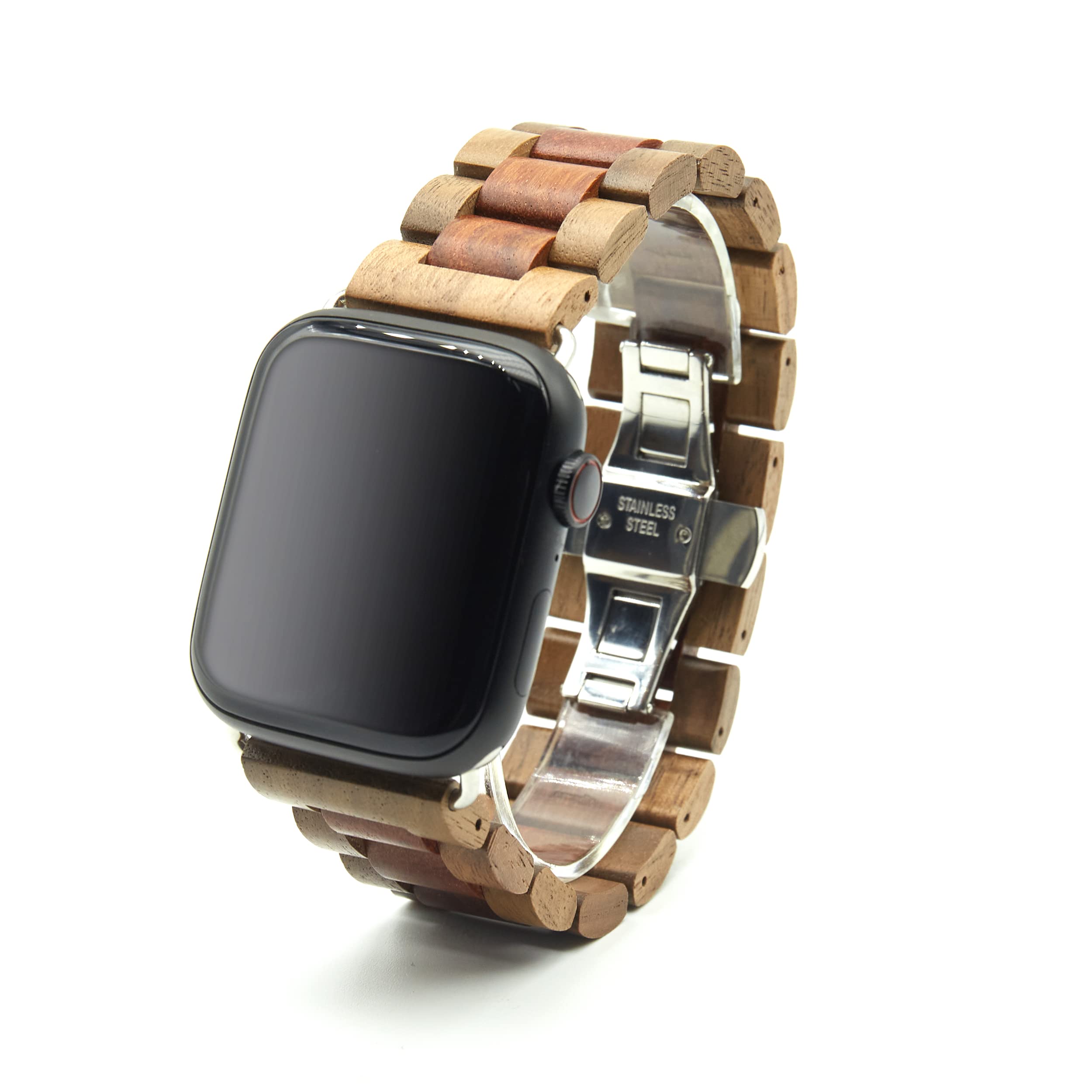 Premium Wooden Watch Band for Apple Watch - Adjustable Wood Strap Compatible with 38mm/40mm iWatch - Stylish & Eco-Friendly Accessory for Men - Perfect for Casual, Business & Outdoor Activities