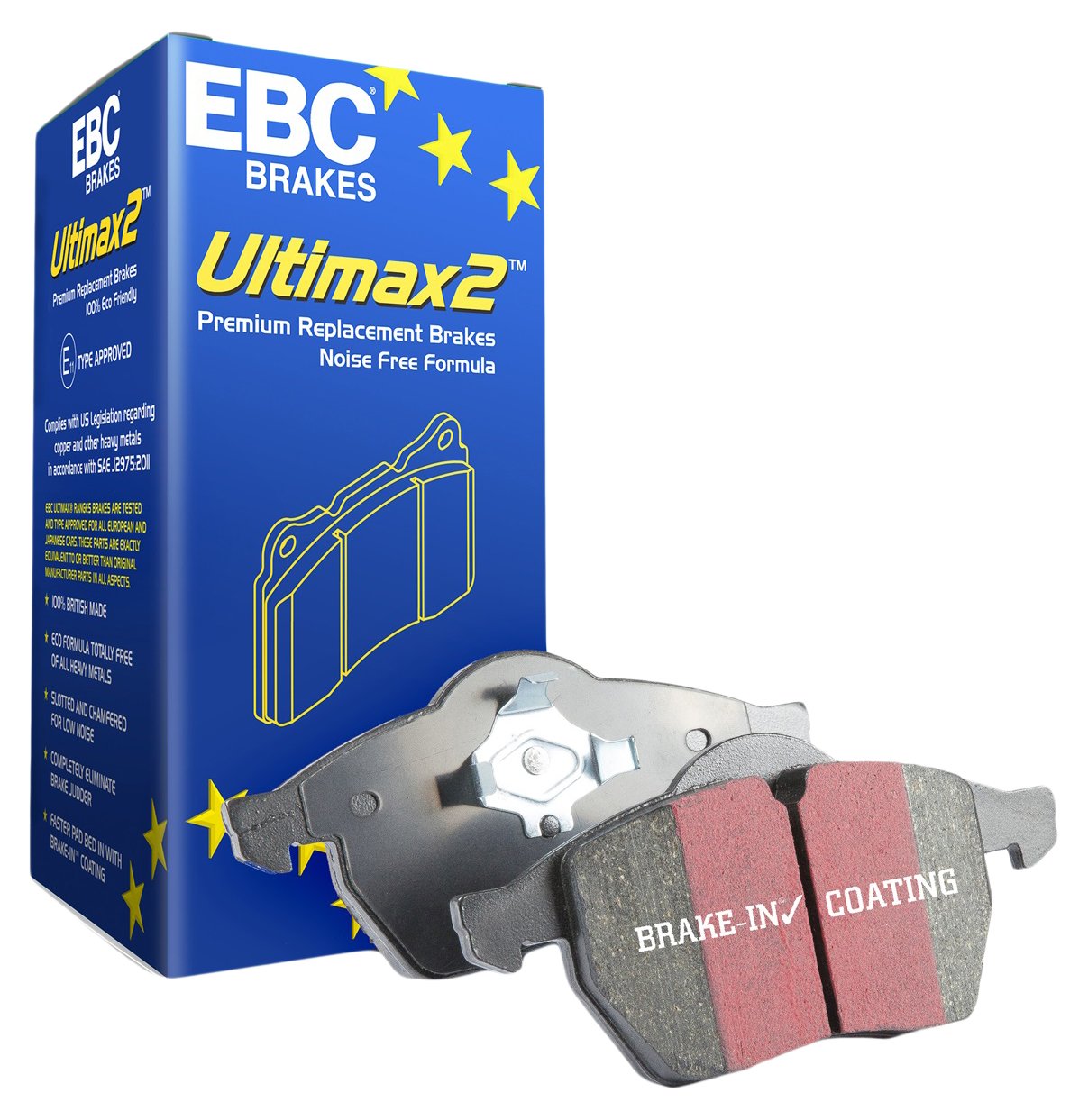 EBC Brakes UD1385 Ultimax2 Ceramic Brake Pads - Low Dust, Quiet Performance for Sedans, SUVs & Trucks - Perfect for Daily Commuting & City Driving