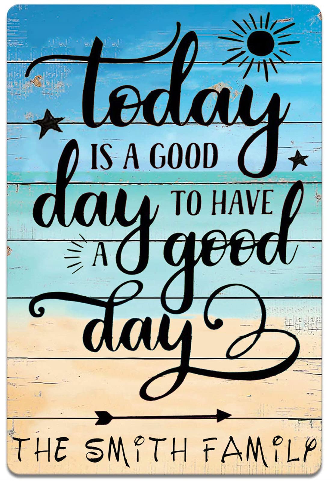 Personalized 'Today Is A Good Day' Wooden Wall Sign - Motivational Home Decor with Custom Family Name - Perfect Housewarming Gift for New Home, Office or Nursery - Inspirational Sign for Living Room, Bedroom & Workspace