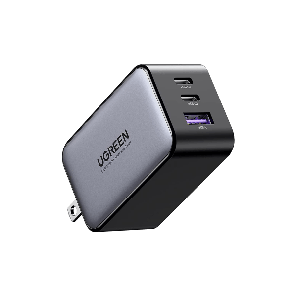 UGREEN Nexode 65W USB C GaN Fast Charger for iPhone 15/14/13, MacBook, iPad - 3 Port PD Wall Charger with Foldable Plug | Perfect for Travel, Home & Office Use