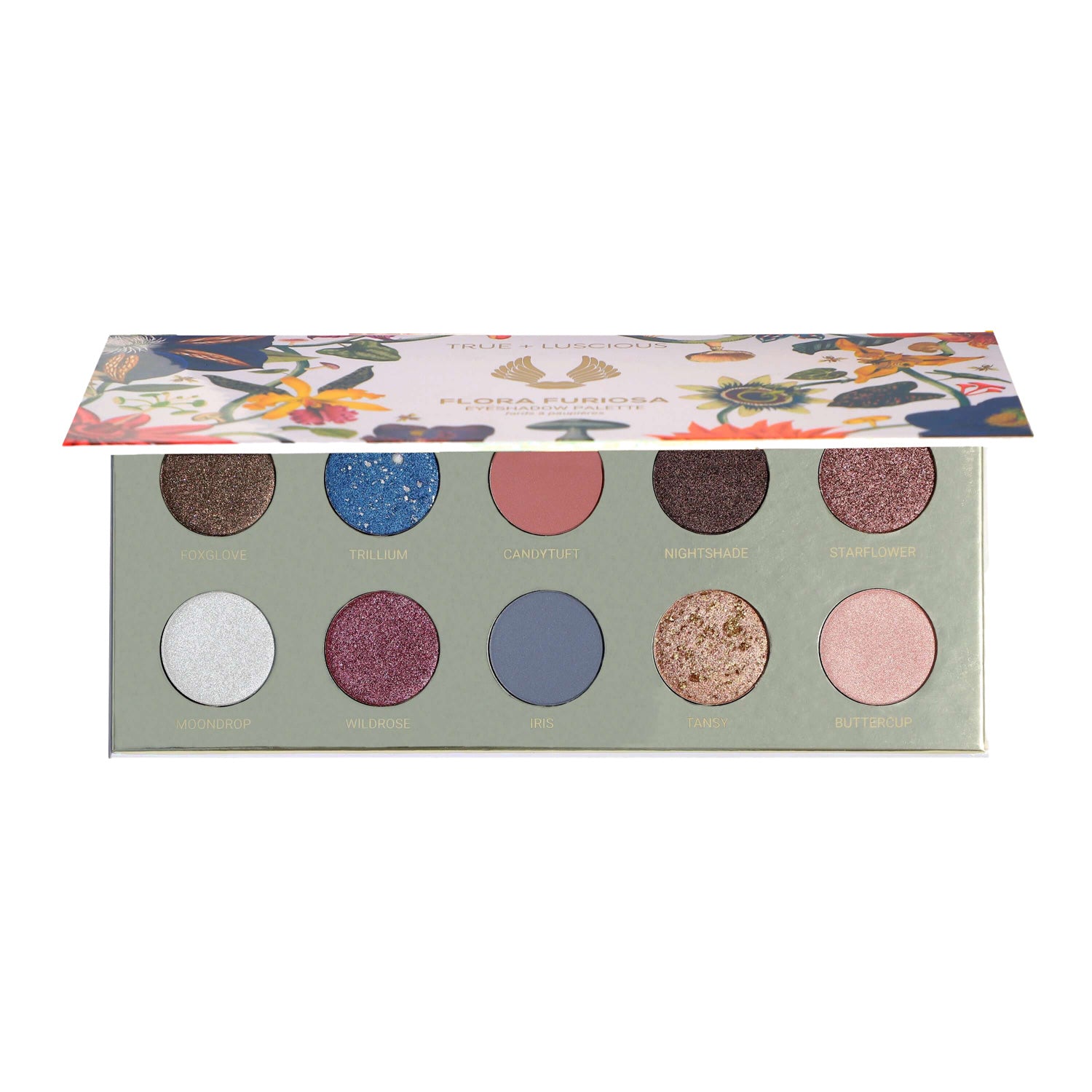True + Luscious Flora Furiosa Eyeshadow Palette - Vegan & Cruelty-Free Makeup Palette with 18 Highly Pigmented Shades - Perfect for Day & Night Looks, Bridal Makeup & Professional Use