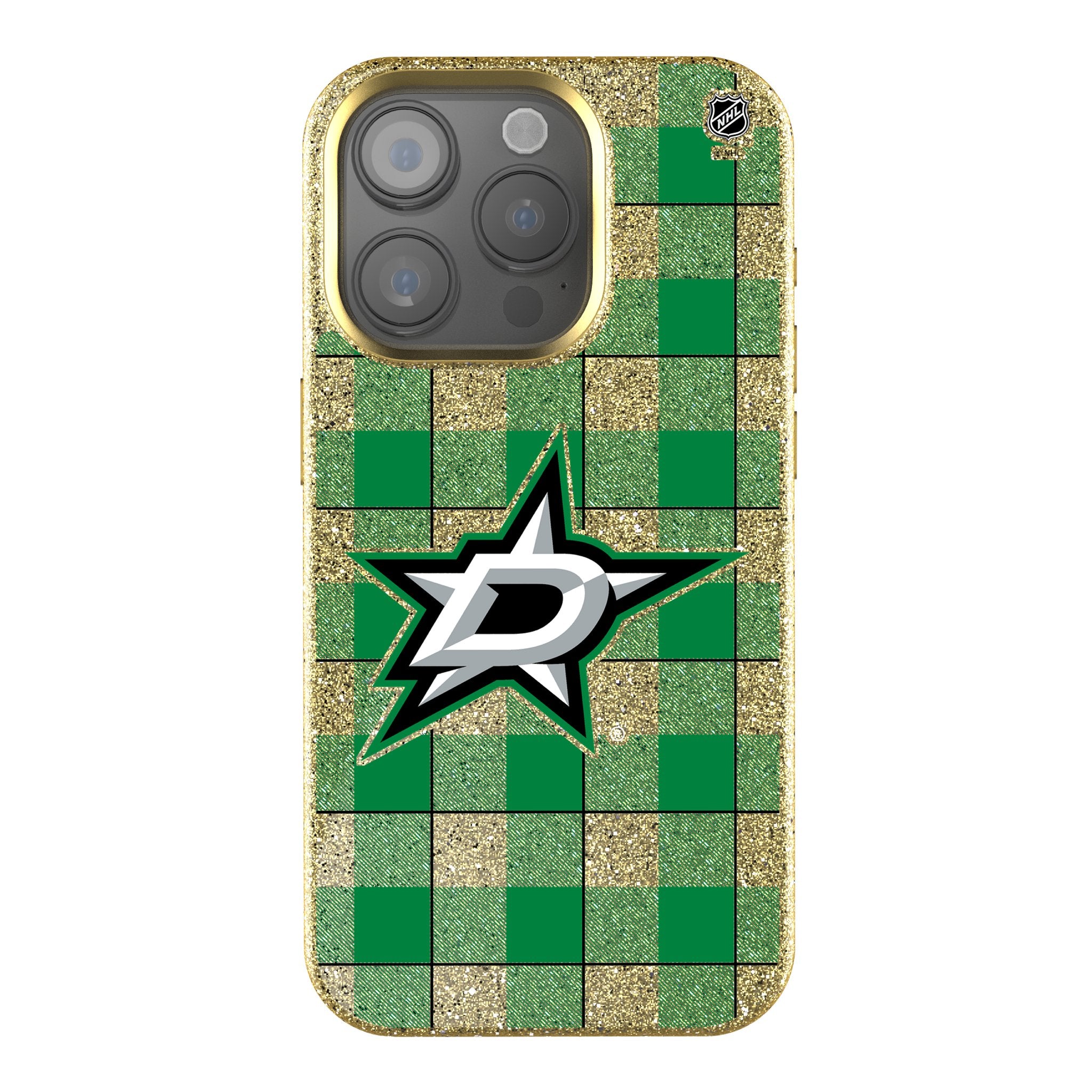 Dallas Stars Plaid Rhinestone Phone Case for iPhone & Samsung - Stylish Protection for Hockey Fans & Game Days