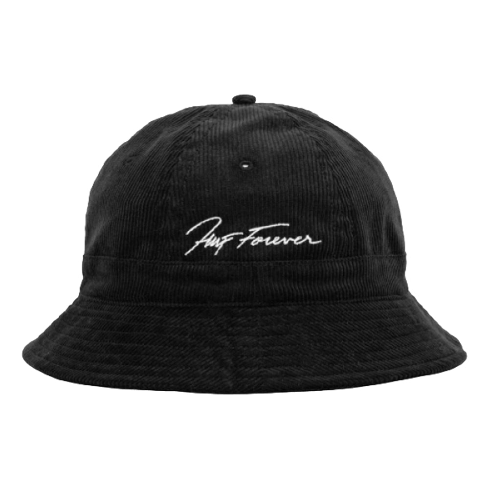HUF JP Forever Bell Hat - Black Bucket Hat for Men & Women - Stylish Streetwear for Outdoor Activities, Travel, and Casual Wear