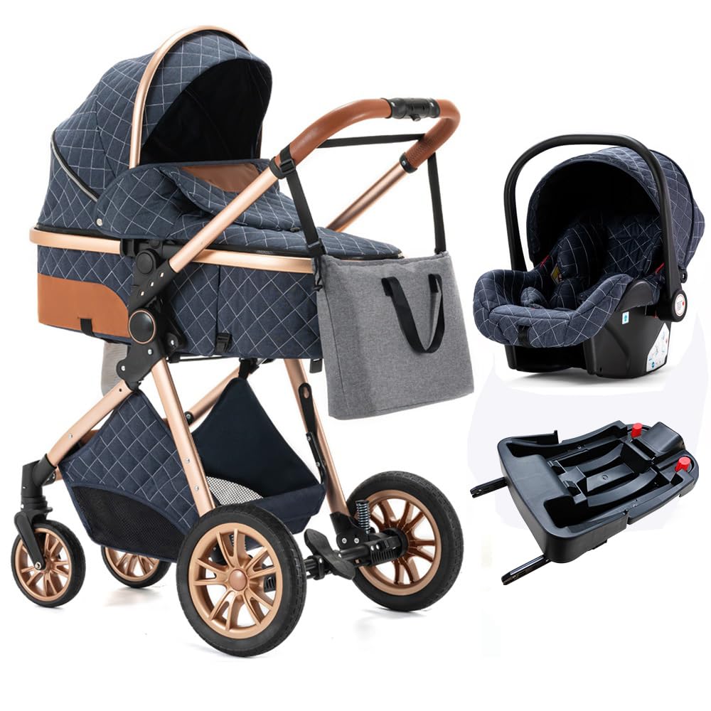 Lightweight Baby Stroller - One-Click Foldable Infant Stroller with Reversible Seat & Aluminum Frame | Portable Travel Stroller for Newborns & Toddlers | Perfect for Shopping, Travel & Outdoor Walks (Blue)
