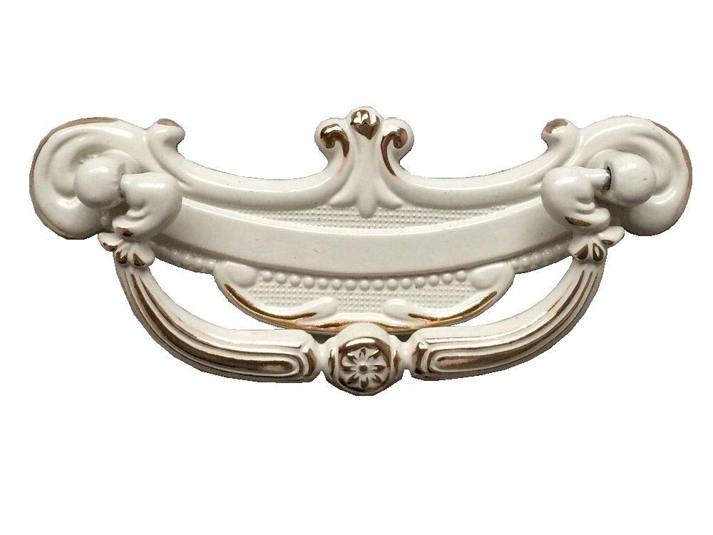Antique Bronze & Creamy White Gold Cabinet Handles - 2.5