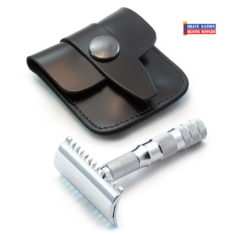 Premium Merkur Open Comb Safety Razor for Men - Travel-Friendly Double Edge Razor with Classic Design - Perfect for Shaving On The Go, Business Trips & Grooming Kits