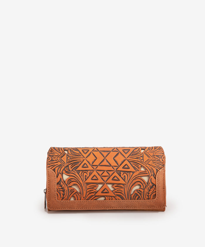 Trinity Ranch Floral Tooled Leather Wallet for Women - Handmade Cowhide Bifold Wallet with RFID Protection - Perfect for Travel, Shopping, and Everyday Use