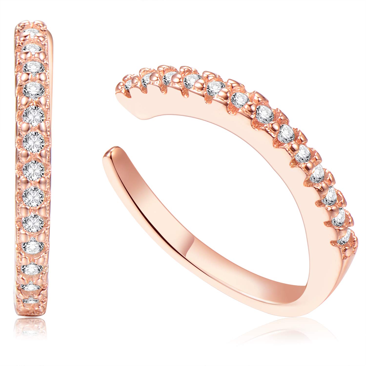 Sterling Silver 12mm CZ Pave Small Hoop Huggie Earrings Ear Cuffs for Women - Elegant Everyday Jewelry for Work, Date Night & Special Occasions