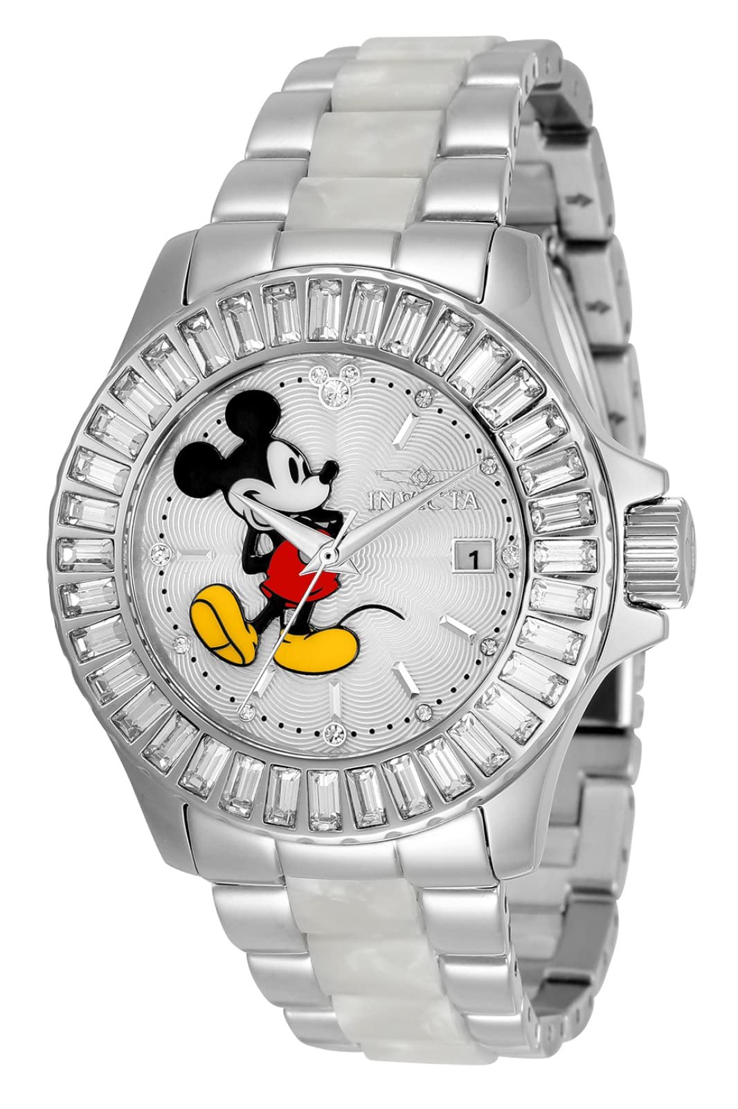 Invicta Women's 38mm Disney Mickey Mouse White Silver Quartz Watch Limited Edition Model 33231 - Perfect for Disney Fans, Collectors & Fashionable Everyday Wear