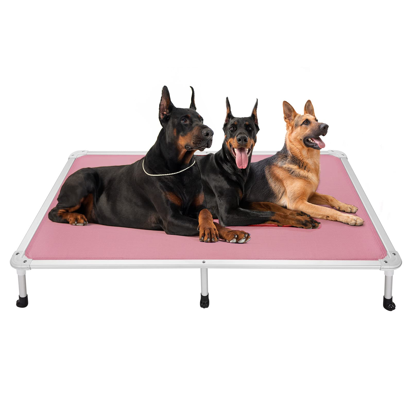Veehoo Chew Proof Dog Bed - Cooling Raised Pet Cot with Aluminum Frame for Indoor/Outdoor Use - XX Large Pink