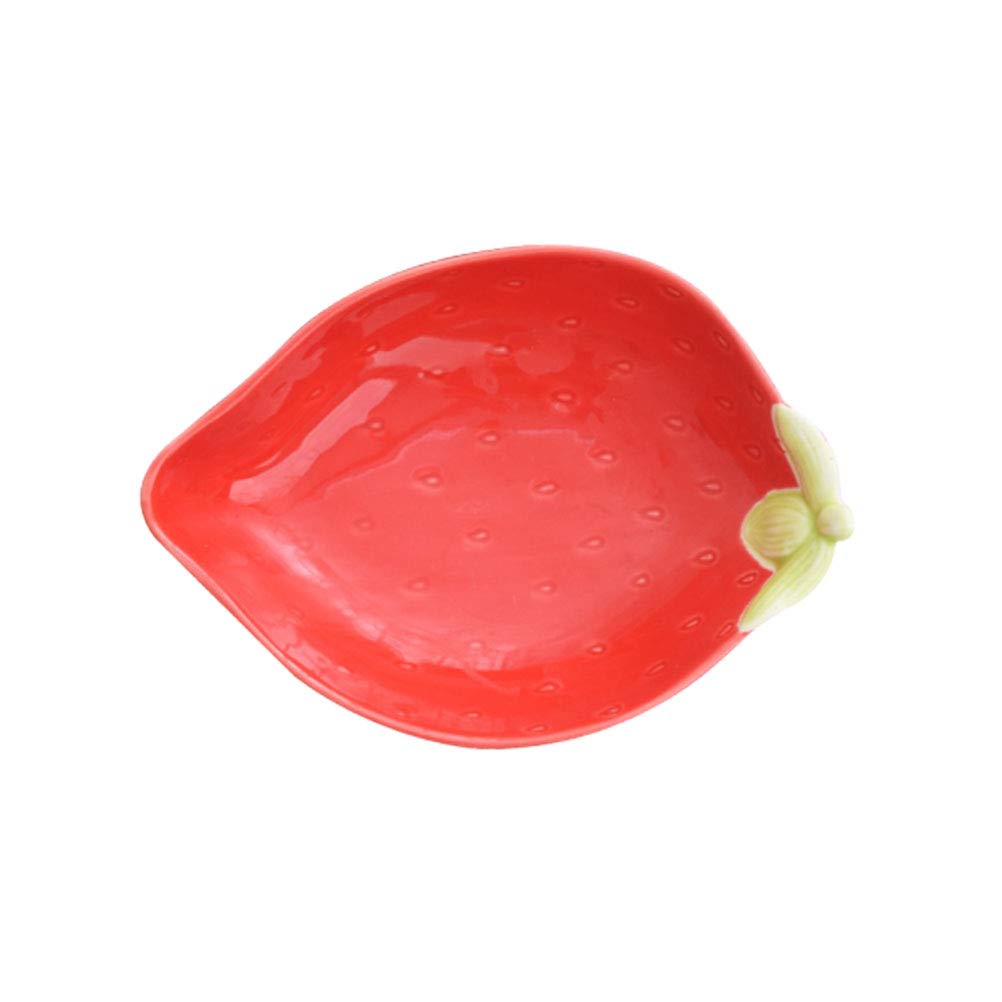 DOITOOL Ceramic Sauce Dishes - Elegant Dessert Bowls for Snacks, Fruit Salad, Dried Fruits | Lovely Strawberry Design Food Platter | Perfect for Parties, Picnics & Home Dining