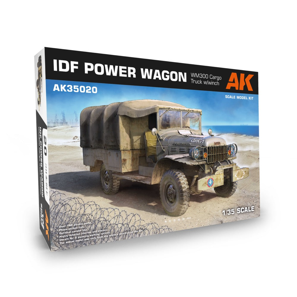 1/35 Scale IDF Power Wagon WM300 with Winch - AK Interactive 35020 Military Model Kit for Tank & Vehicle Enthusiasts - Perfect for Dioramas, Wargaming, and Historical Collection Displays
