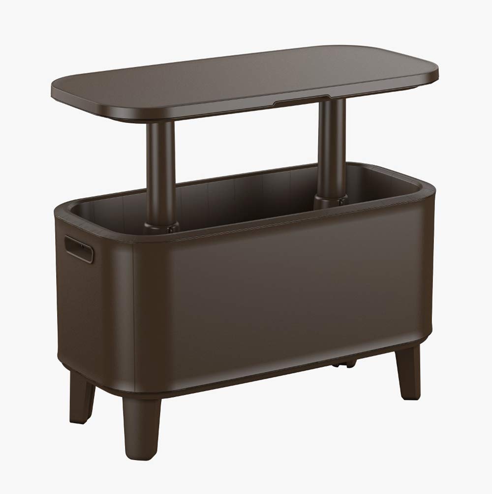 Keter Breeze Bar 17 Gallon 2-in-1 Beverage & Snack Station - Indoor/Outdoor Pop-Up Side Table Bar Cart with Built-In Cooler for Beer, Wine & Drinks - Perfect for Patio, Poolside, Backyard & Entertaining