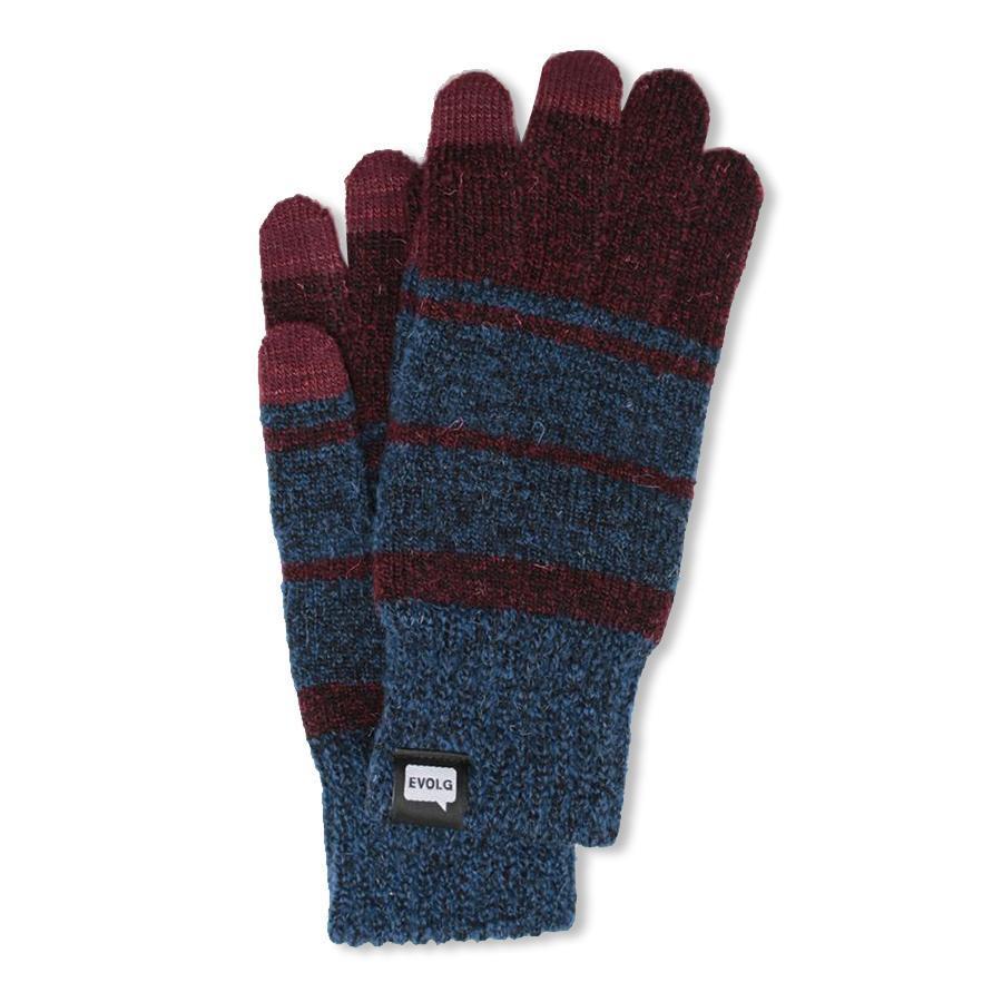 Atlus Knit Gloves for Men & Women - Wine & Navy Color, Warm Winter Gloves for Outdoor Activities, Running, Hiking, and Cycling