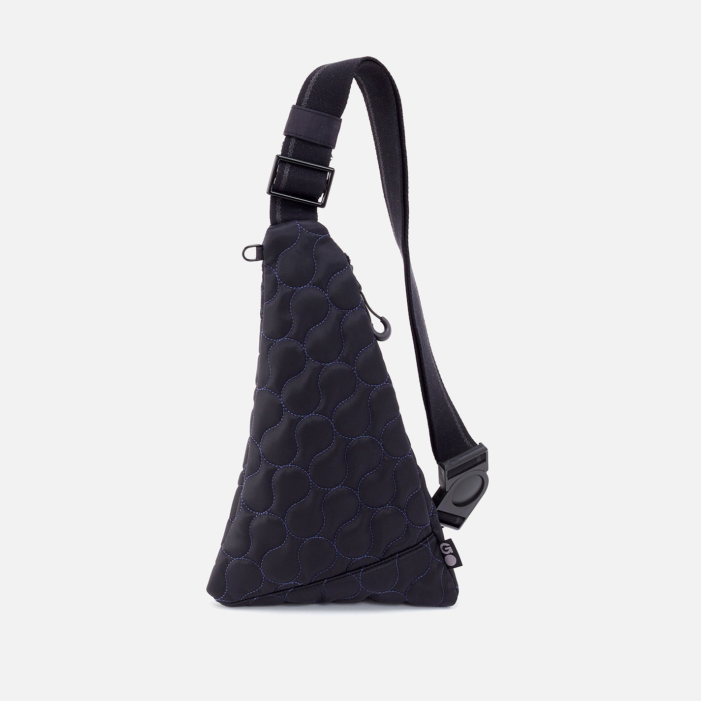 SURE THING Quilted Sling Bag - Eco-Friendly CaRefiber Recycled Nylon - Jet Black with Ocean Quilt Design - Perfect for Travel, Work & Everyday Use