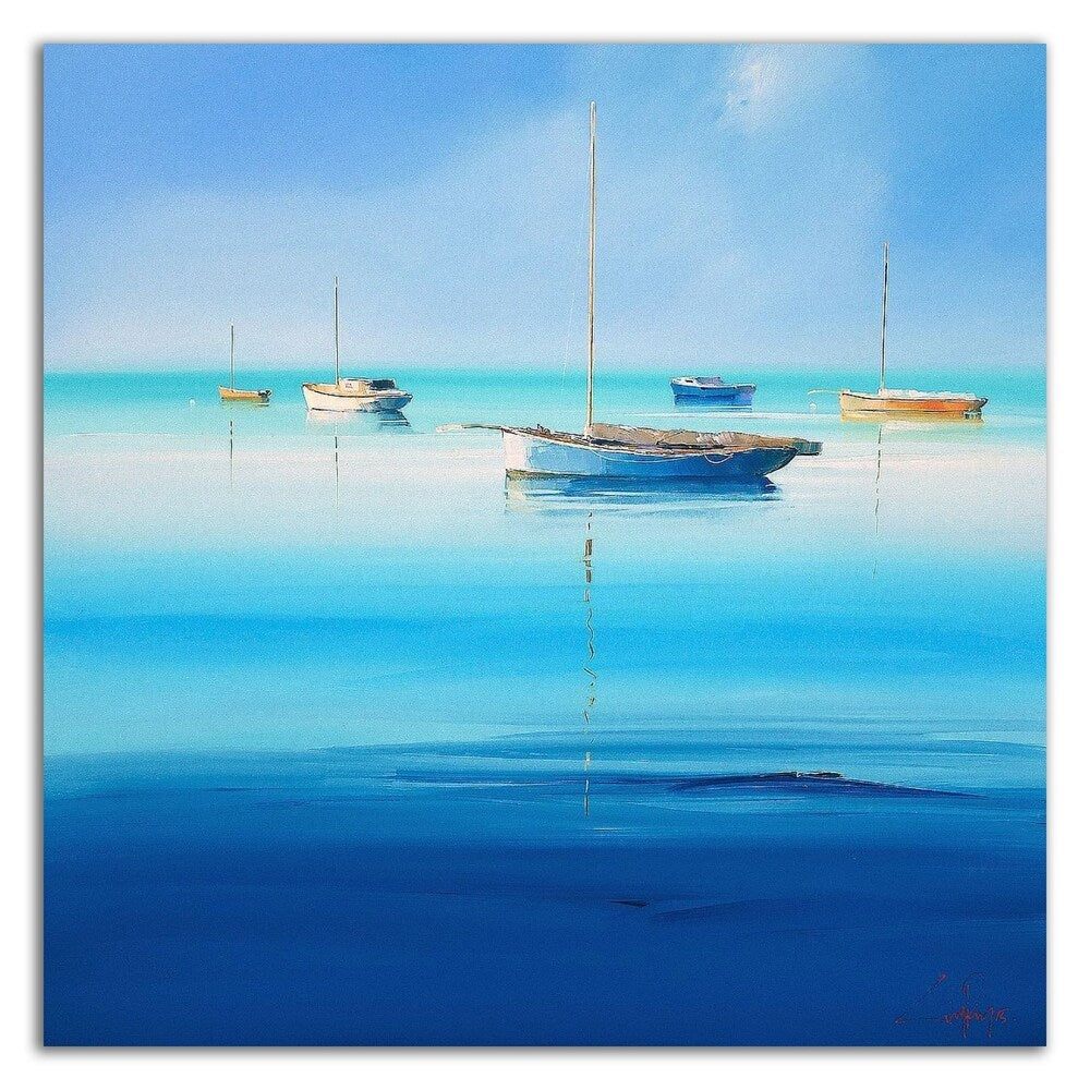 Blue Couta by Craig Trewin - Premium Canvas Wall Art Print - Ready to Hang - Ocean Themed Home Decor for Living Room, Bedroom & Office