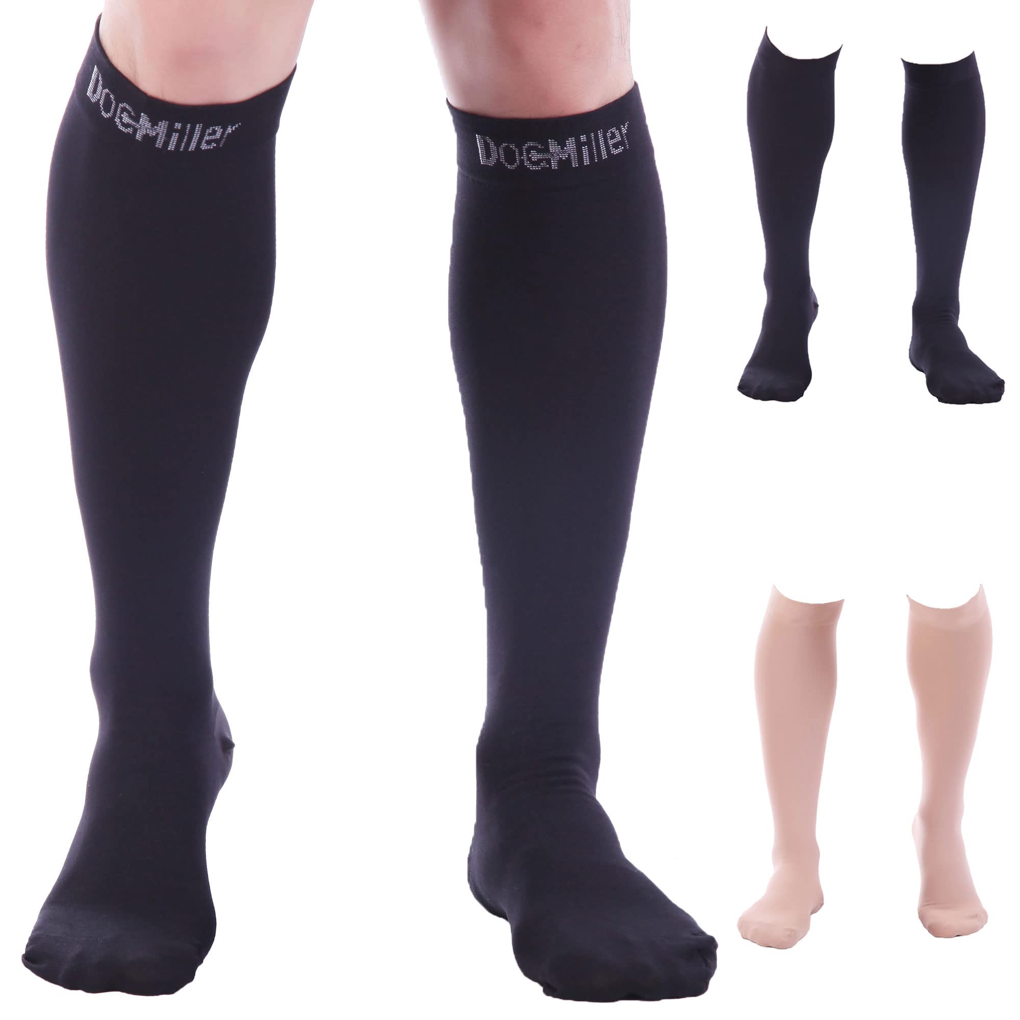 Doc Miller Closed Toe Compression Socks 8-15 mmHg for Women & Men - 1 Pair Medical Grade Support Socks for Circulation, Running, Travel & Nursing