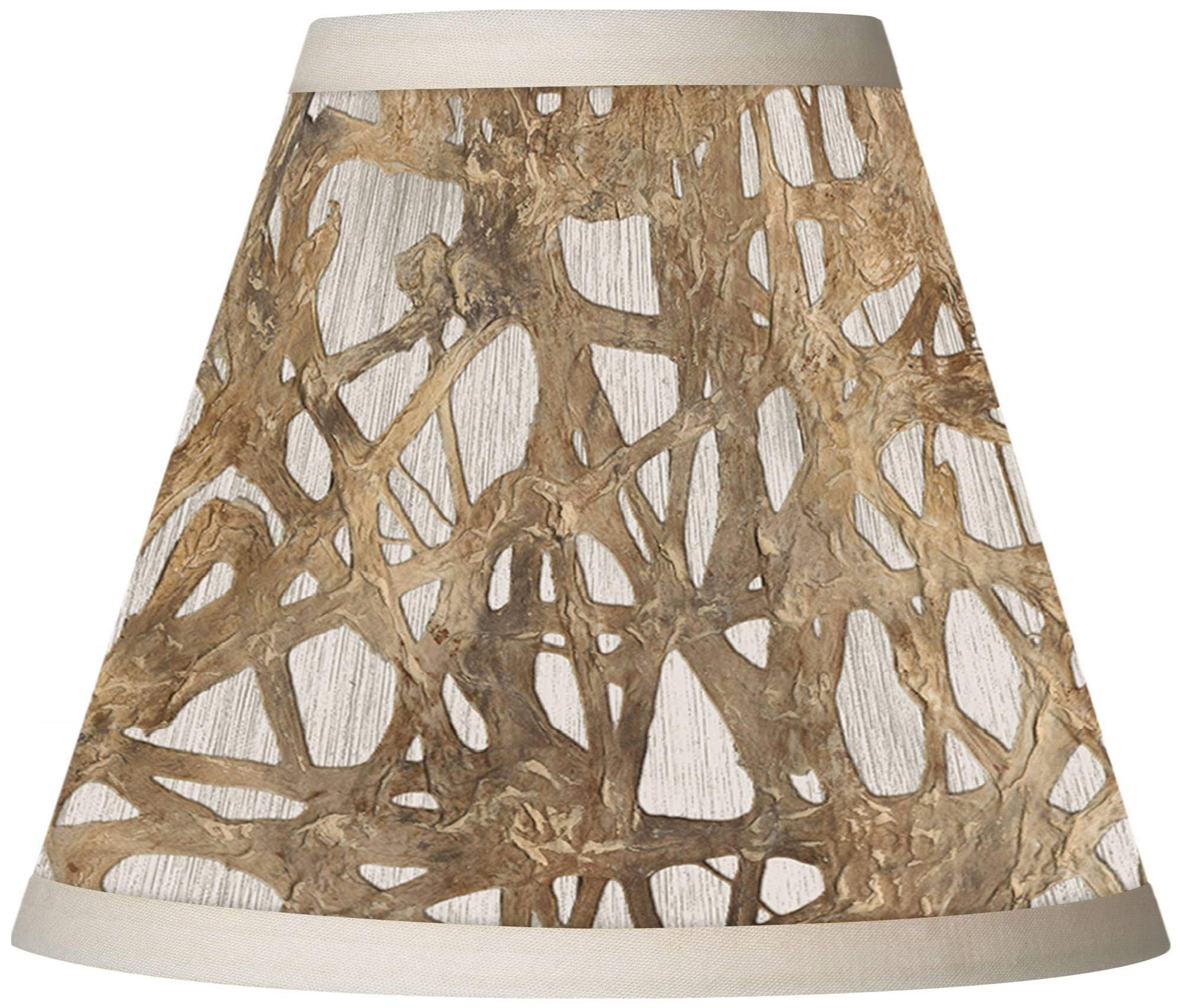 Set of 4 Empire Print Lamp Shades - Organic Nest Brown & Gray - 3