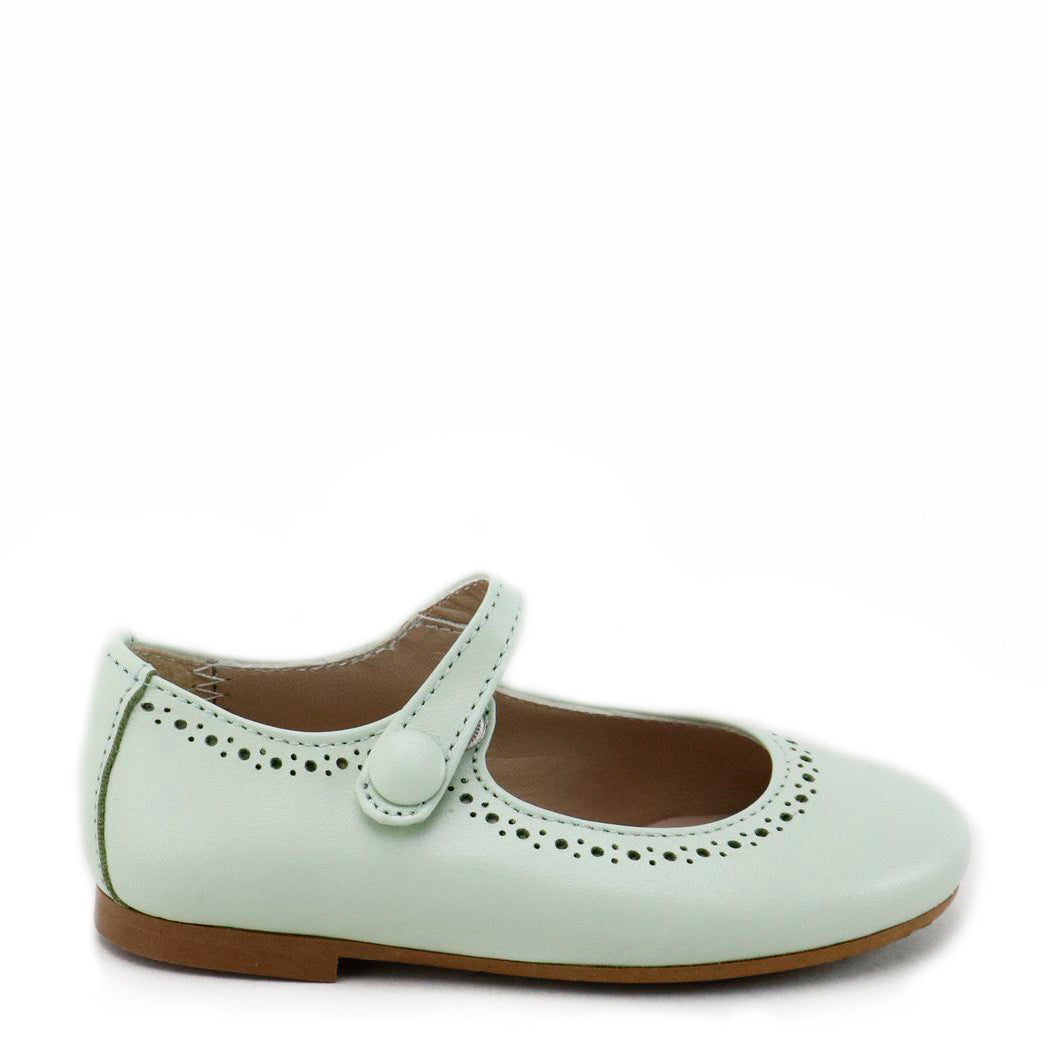 Papanatas Mint Perforated Mary Jane Shoes - Comfortable & Stylish Women's Flats for Work, Casual & Office Wear
