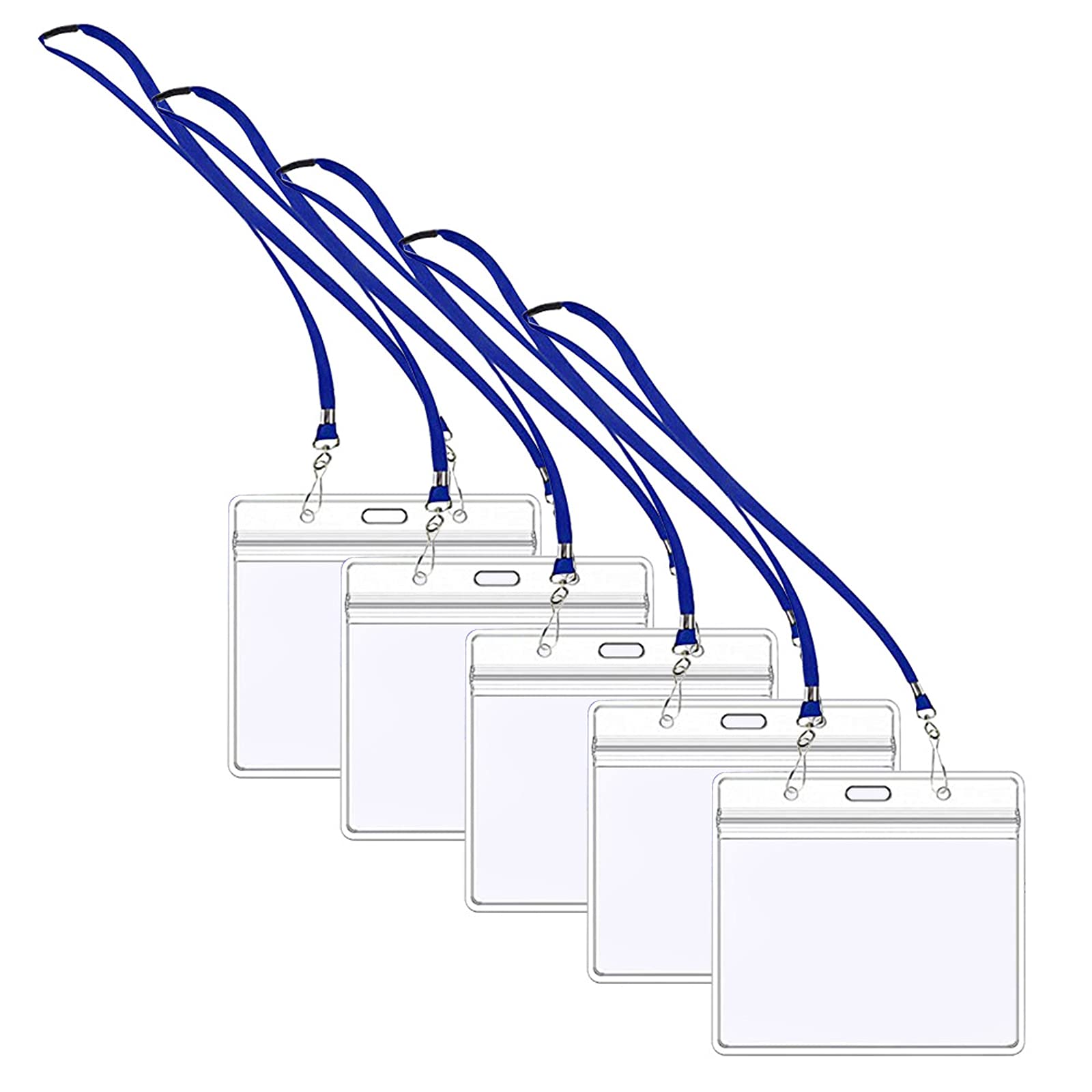 Vaccine Card Protector 4x3 Inch - Waterproof Vinyl Sleeve with Lanyard (5 Pack) for Travel & Medical Records