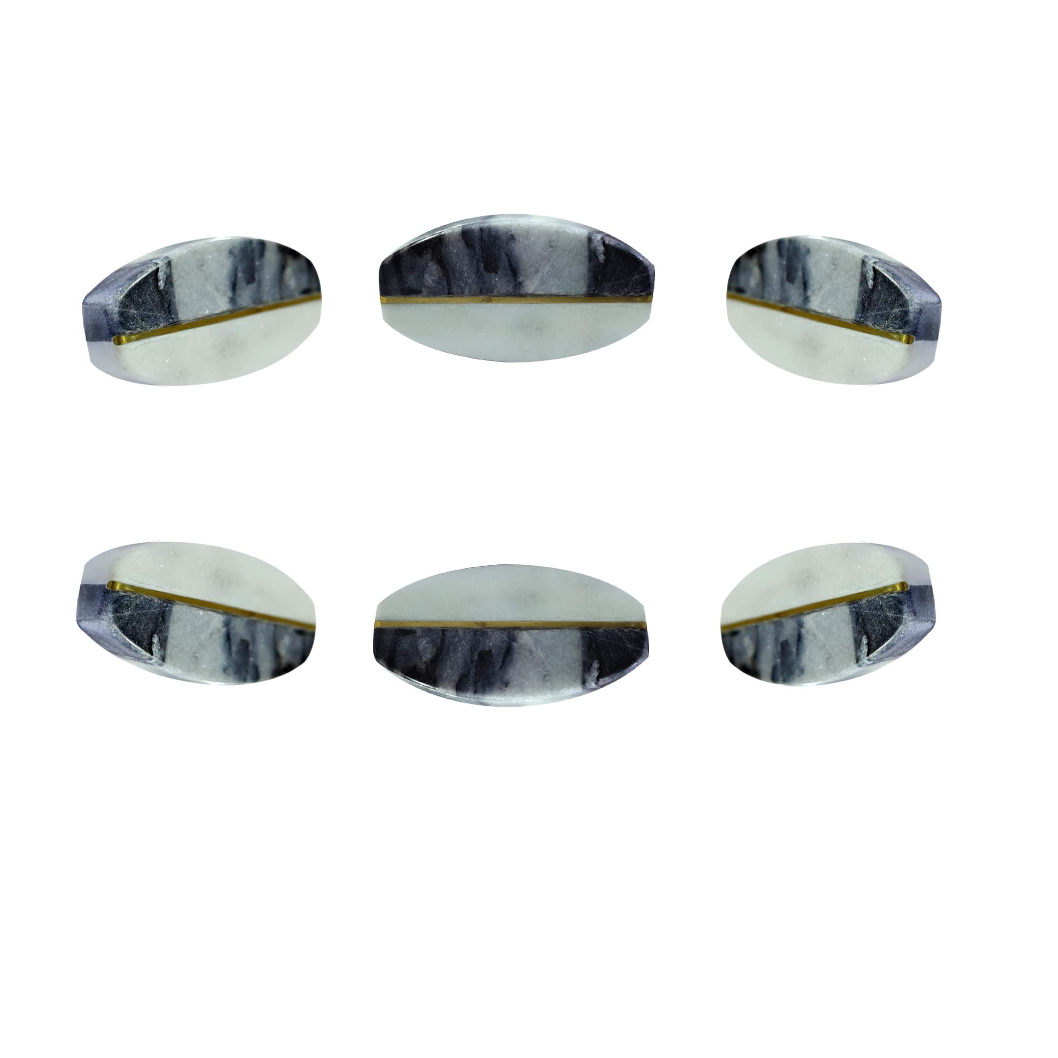 Perilla Home Set of 6 Marble Cabinet Knobs - Elegant White & Black Drawer Pulls for Kitchen Cabinets, Cupboards, Glass Doors, Dressers & Wardrobes | Perfect for Modern Home Decor & DIY Furniture Upgrades