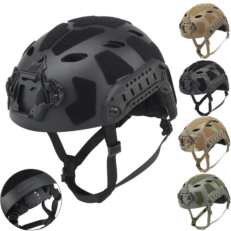 Lightweight Tactical FAST Helmet with NVG Mount & Side Rails - Military & Airsoft Gear for Outdoor Sports, Hunting & Tactical Training