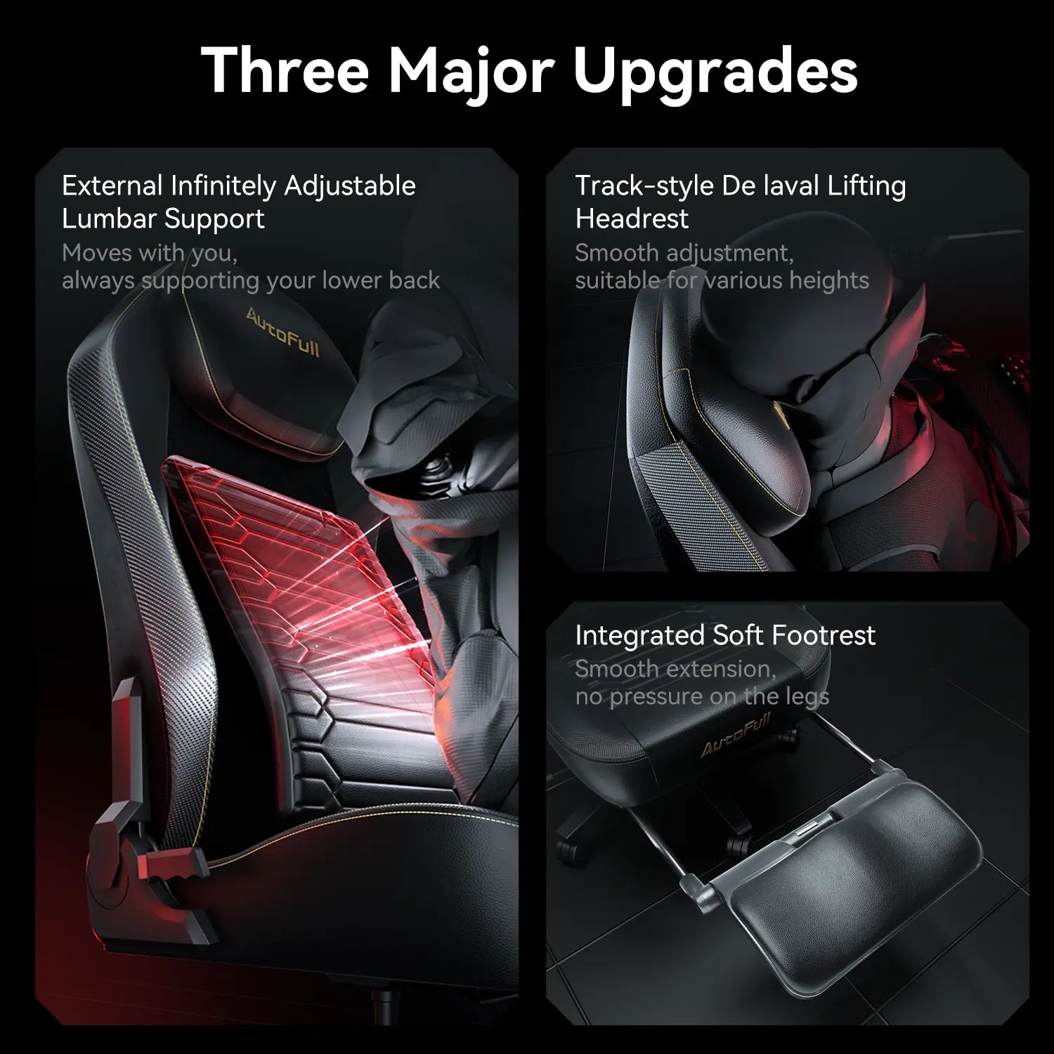 AutoFull M5 Ergonomic Gaming Chair - High Back Racing Style with Lumbar Support for PC, Office & Esports - Comfortable PU Leather Computer Chair for Long Gaming Sessions