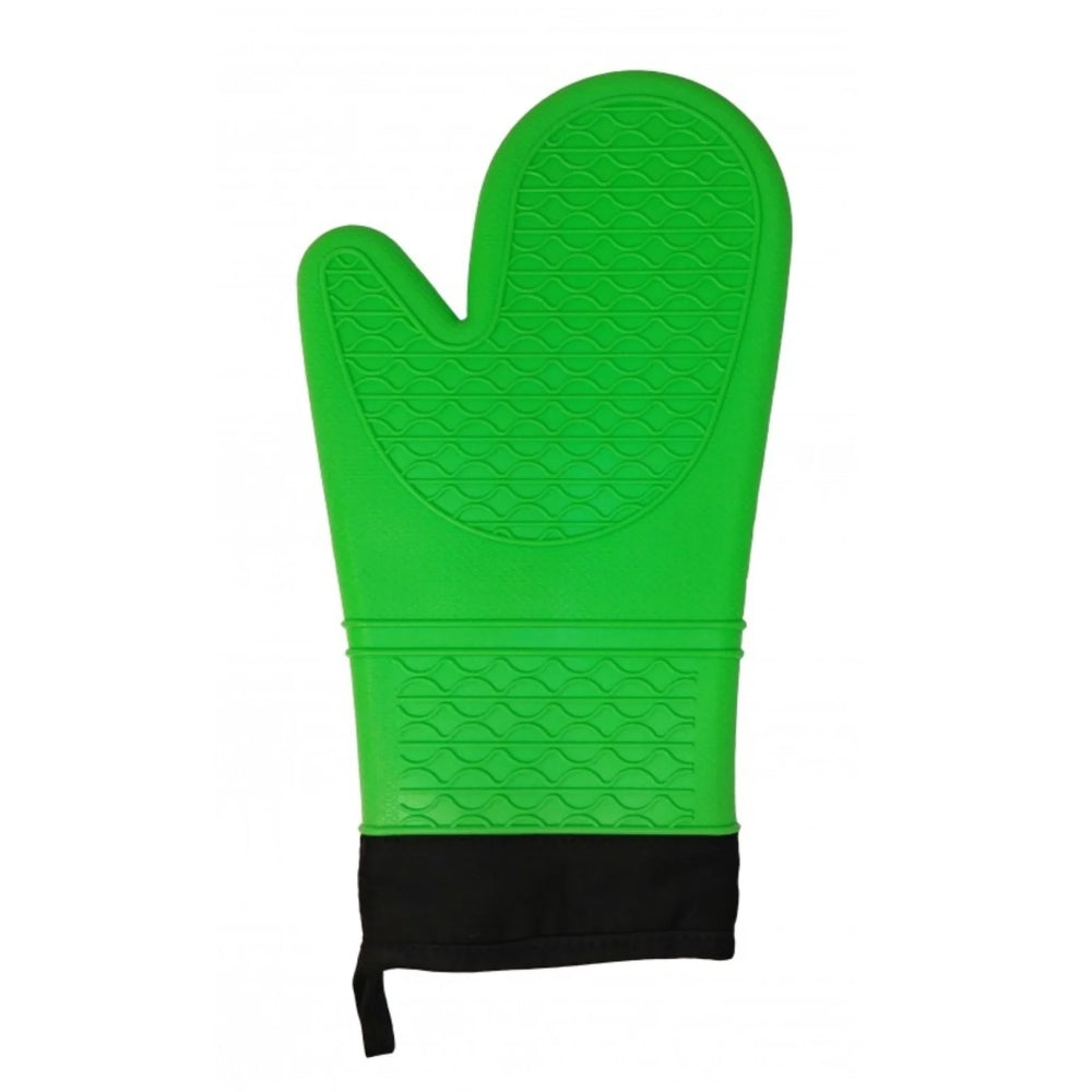 Heat-Resistant 13-Inch Green Silicone Oven Mitt - Cool Touch Kitchen Glove for Baking, Grilling & Cooking - Perfect for BBQ, Pot Handling & Hot Pans