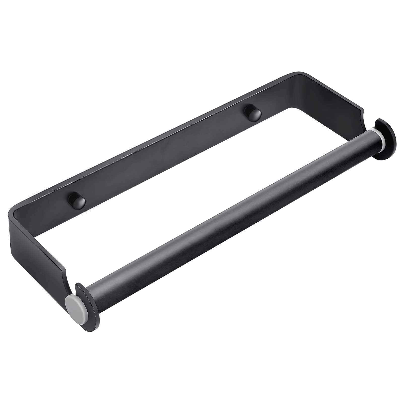 Under Cabinet Paper Towel Holder - No Drill Adhesive or Screw Mount, Space Saving Kitchen & Bathroom Organizer (Black) - Perfect for Small Spaces, RVs, Dorms & Apartments