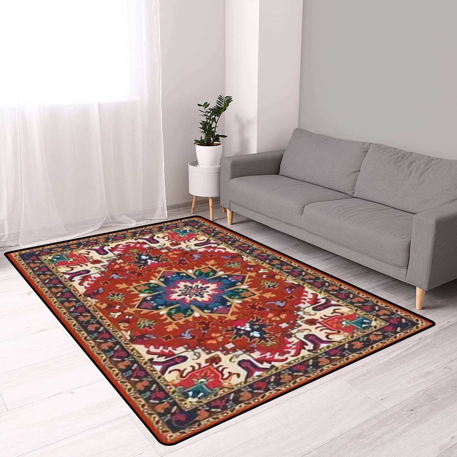 Premium Non-Slip Thickened Persian Area Rug Pad - Original Tribal Design Indoor/Outdoor Carpet for Living Room, Entryway, Bedroom | Durable Floor Mat for Home Decor, High Traffic Areas & Pet-Friendly Spaces