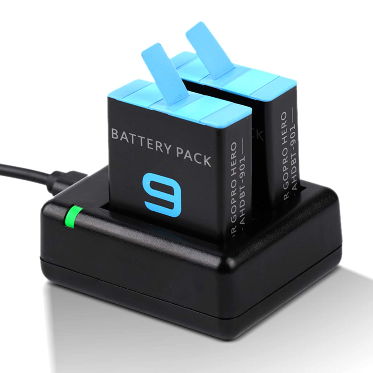 2-Pack Replacement Batteries & Dual USB Fast Charger for GoPro Hero 9 Black - Compatible with GoPro 9 Accessories - Perfect for Travel, Vlogging & Outdoor Adventures