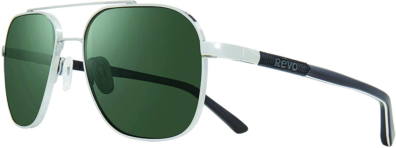 Revo Harrison Polarized Sunglasses for Men & Women - Crystal Glass Lens with Metal Navigator Frame - UV Protection for Driving, Fishing & Outdoor Activities