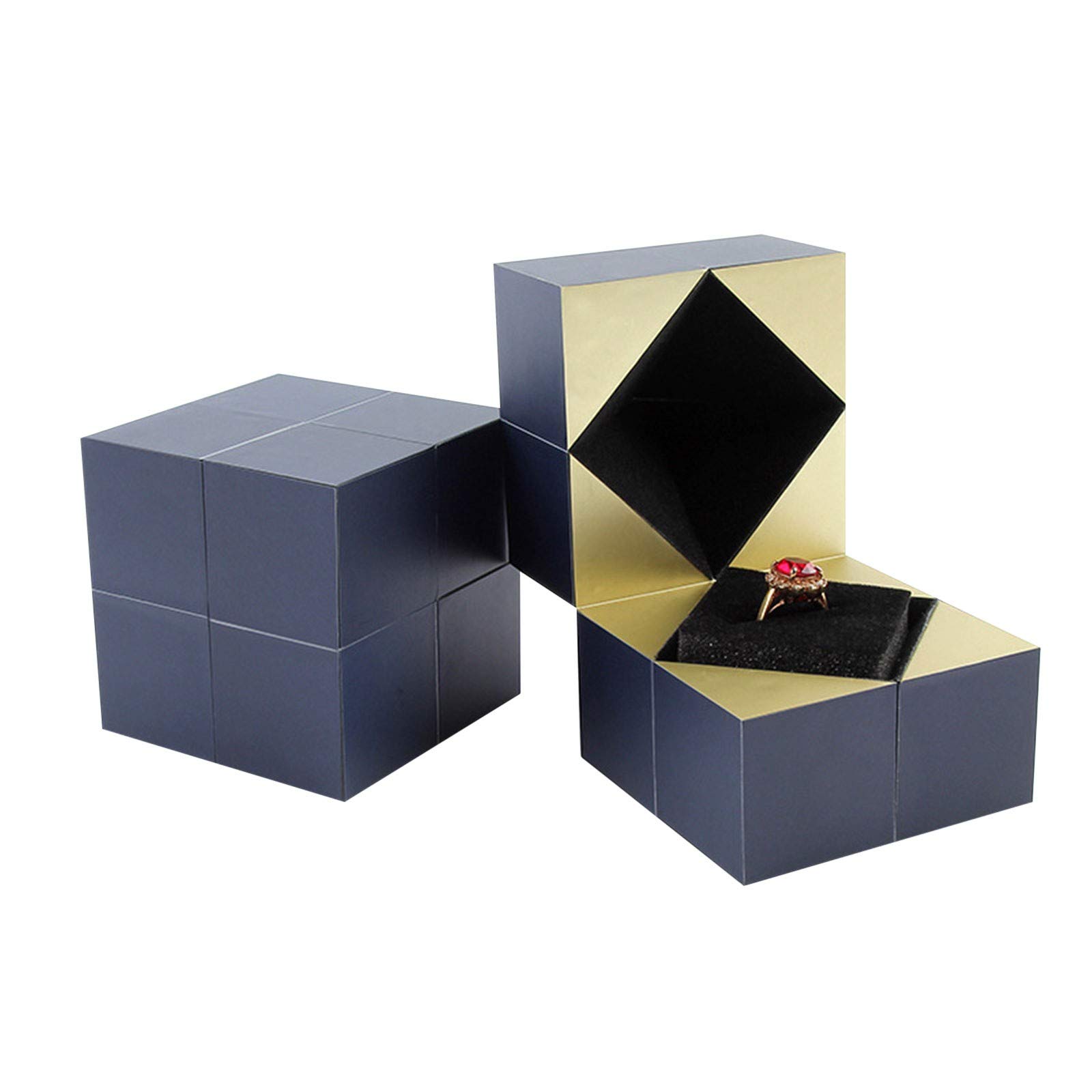 Elegant Rotating Jewelry Box Organizer for Women - Premium Travel Jewelry Case with Ring Holder, Perfect for Valentine's Day Gifts, Proposals & Daily Storage (Blue, One Size) - Ideal for Home, Travel & Special Occasions