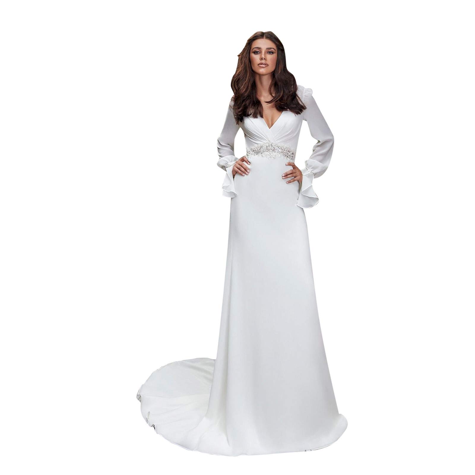 Elegant Long Sleeve Evening Gown for Women - Formal Wedding Guest Dress, Sexy Fall & Summer Party Dress, Plus Size Cocktail Dress for Special Occasions, Date Night & Black Tie Events