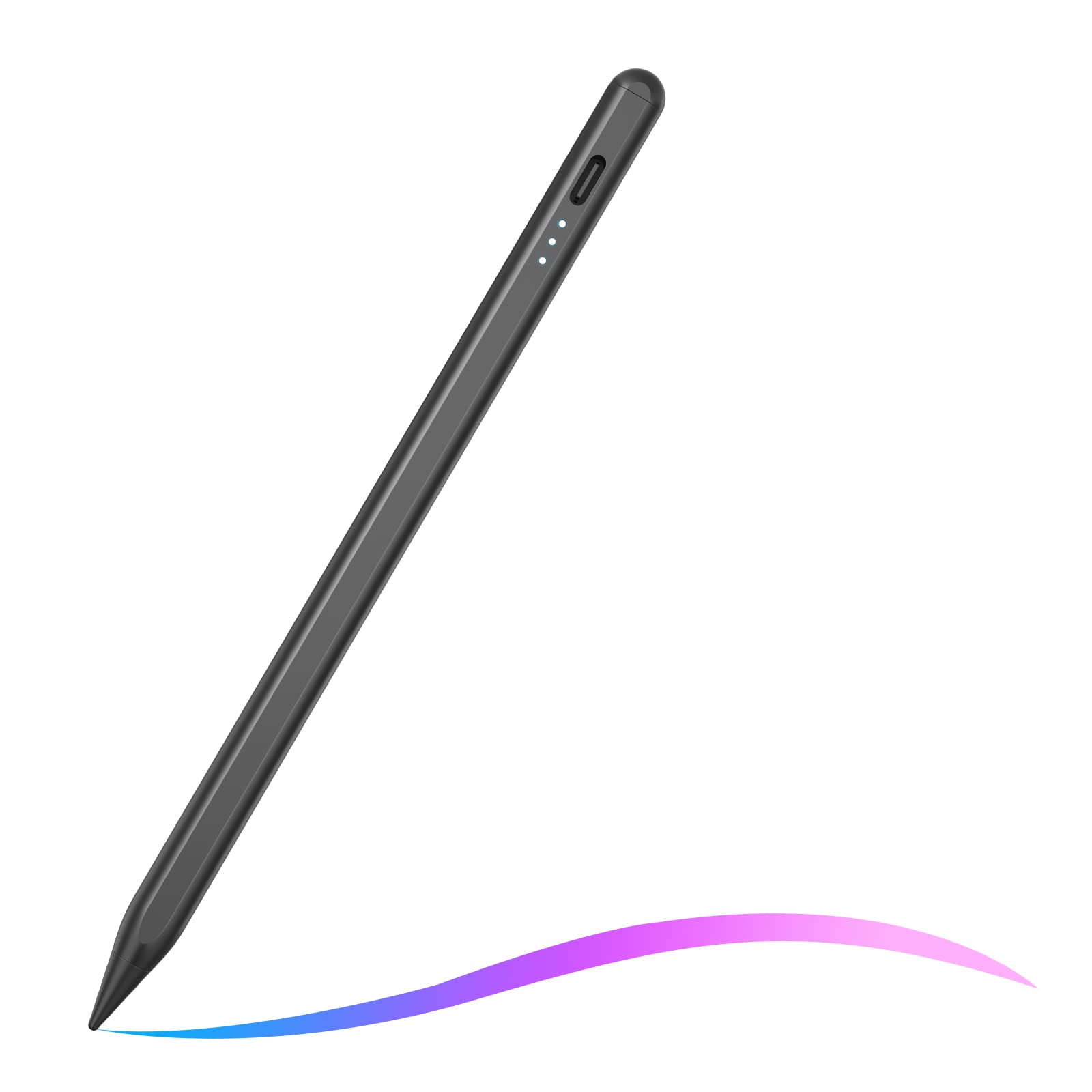 PINKCAT Stylus Pen for iPad with Palm Rejection & Fast Charging - Compatible with iPad Pro/Air/Mini (2018-2023 Models) - Perfect for Drawing, Note-Taking & Digital Art - Black