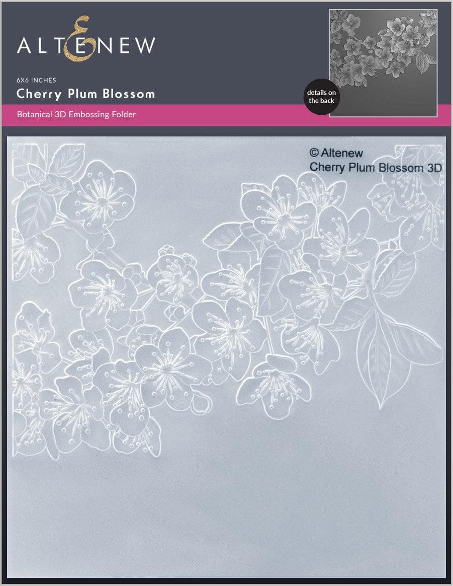 Cherry Plum Blossom 3D Embossing Folder for Card Making - Floral DIY Scrapbooking & Paper Crafting Supplies - Perfect for Greeting Cards, Invitations, and Wedding Decorations