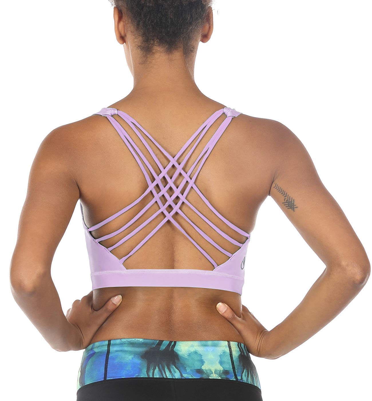 ICY ZONE Women's Sports Bras - Padded Strappy Workout Tops for Running, Yoga & Gym | Breathable Activewear for High-Impact Exercise