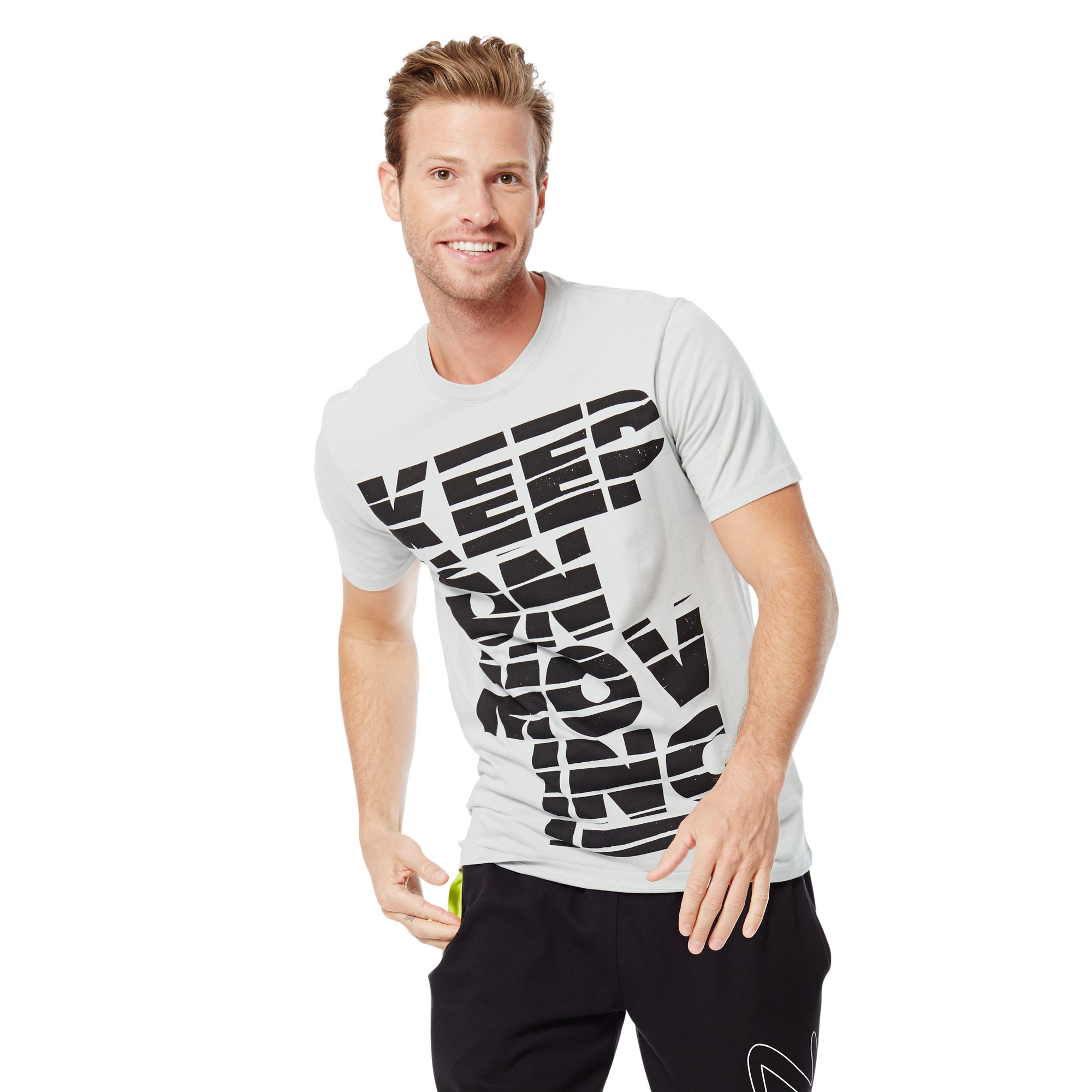 Zumba Fitness Men's Keep on Moving Graphic T-Shirt - Comfortable Workout Tee for Dance, Gym & Active Lifestyle